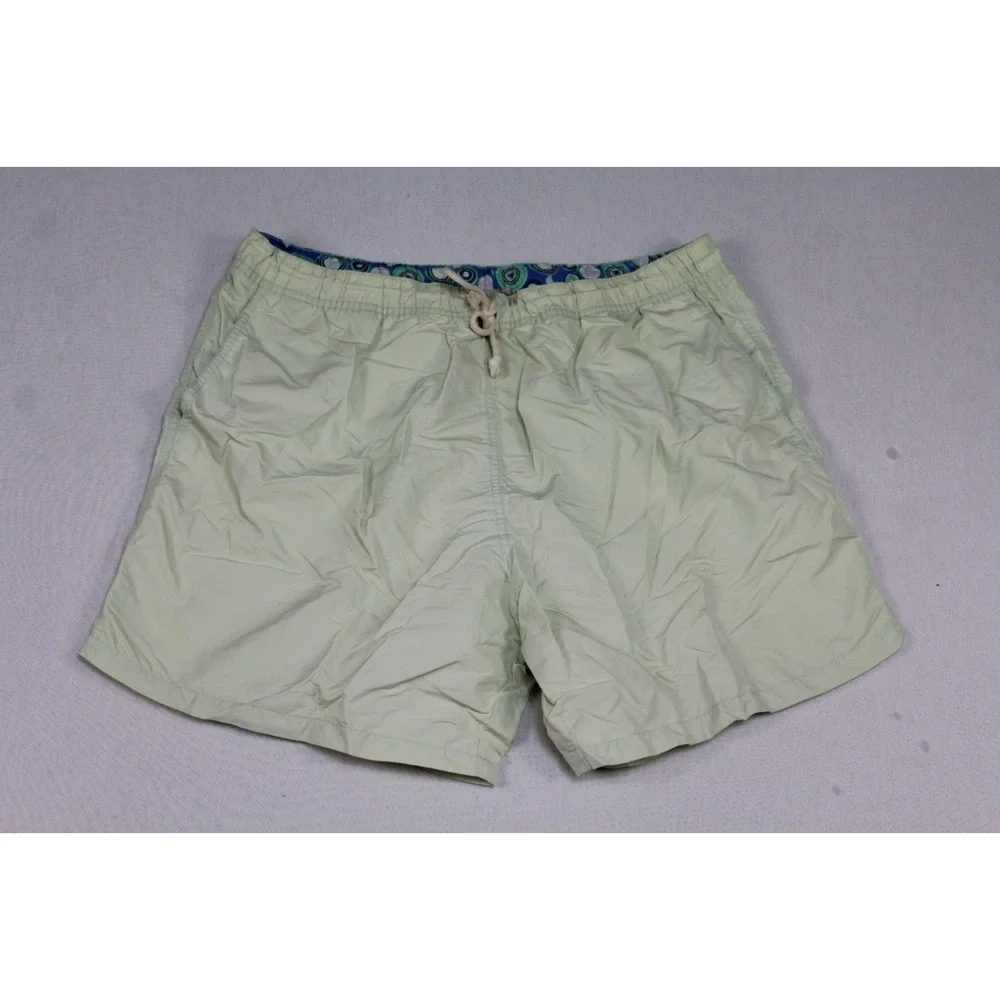 Peter Millar Men Green Board Shorts Summer Beach Casual Size Large